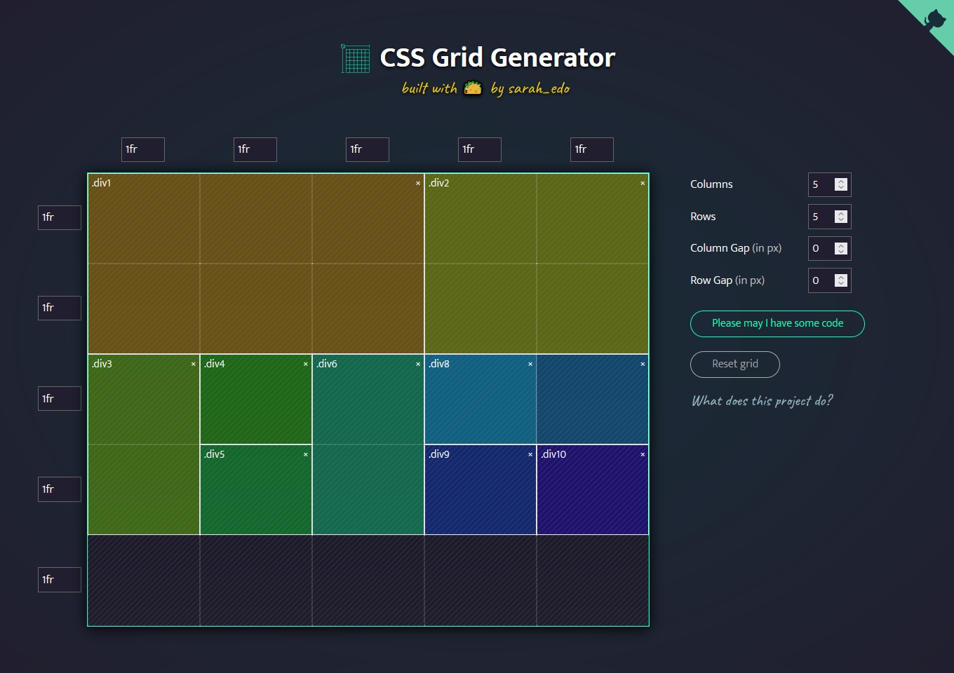 CSS Grid Generator（CSSグリッドジェネレーター）