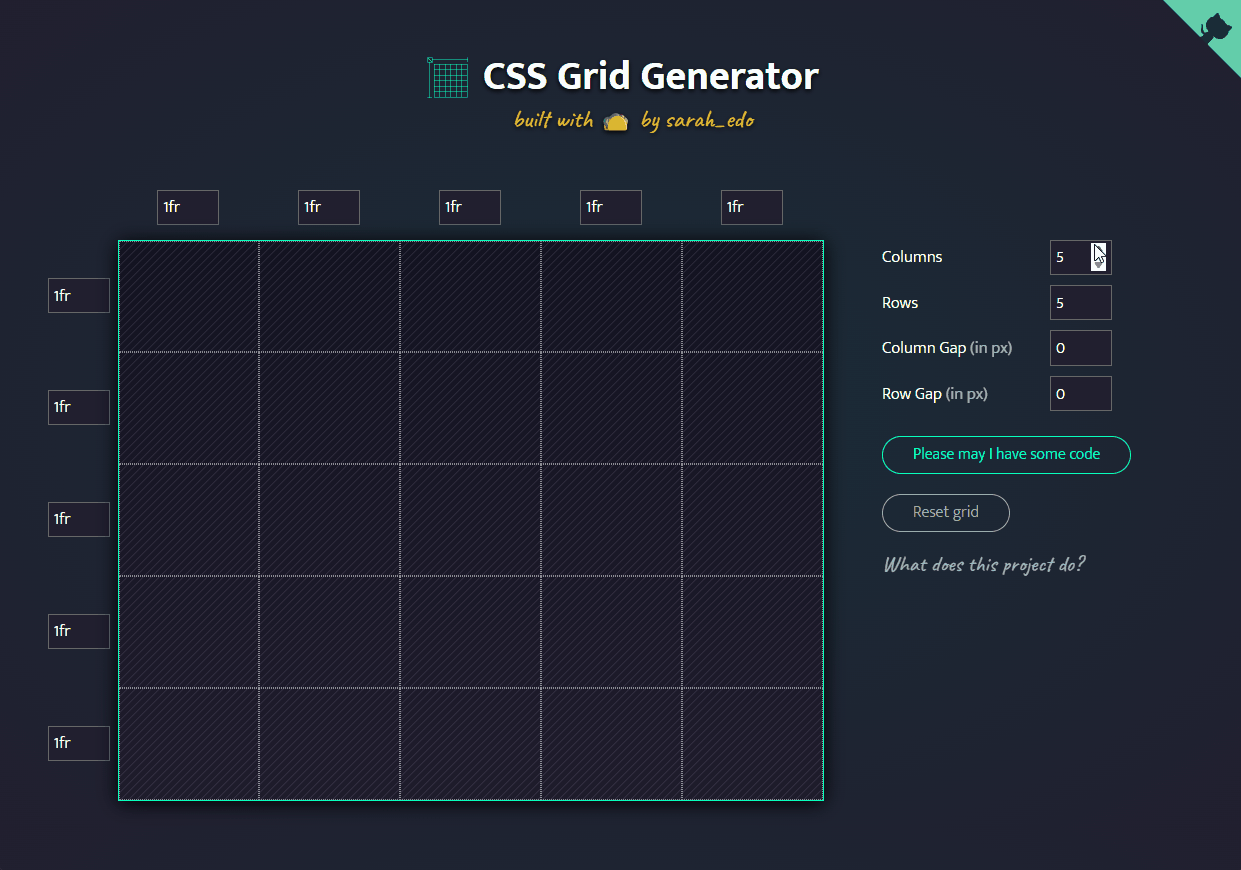 CSS Grid Generator(CSSグリッドジェネレーター)使用イメージ