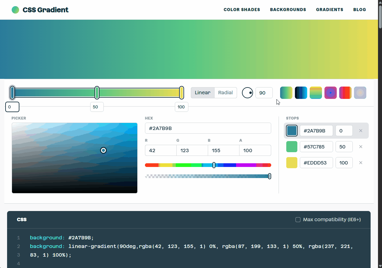 CSS Gradient(CSSグラデーション)の使い方