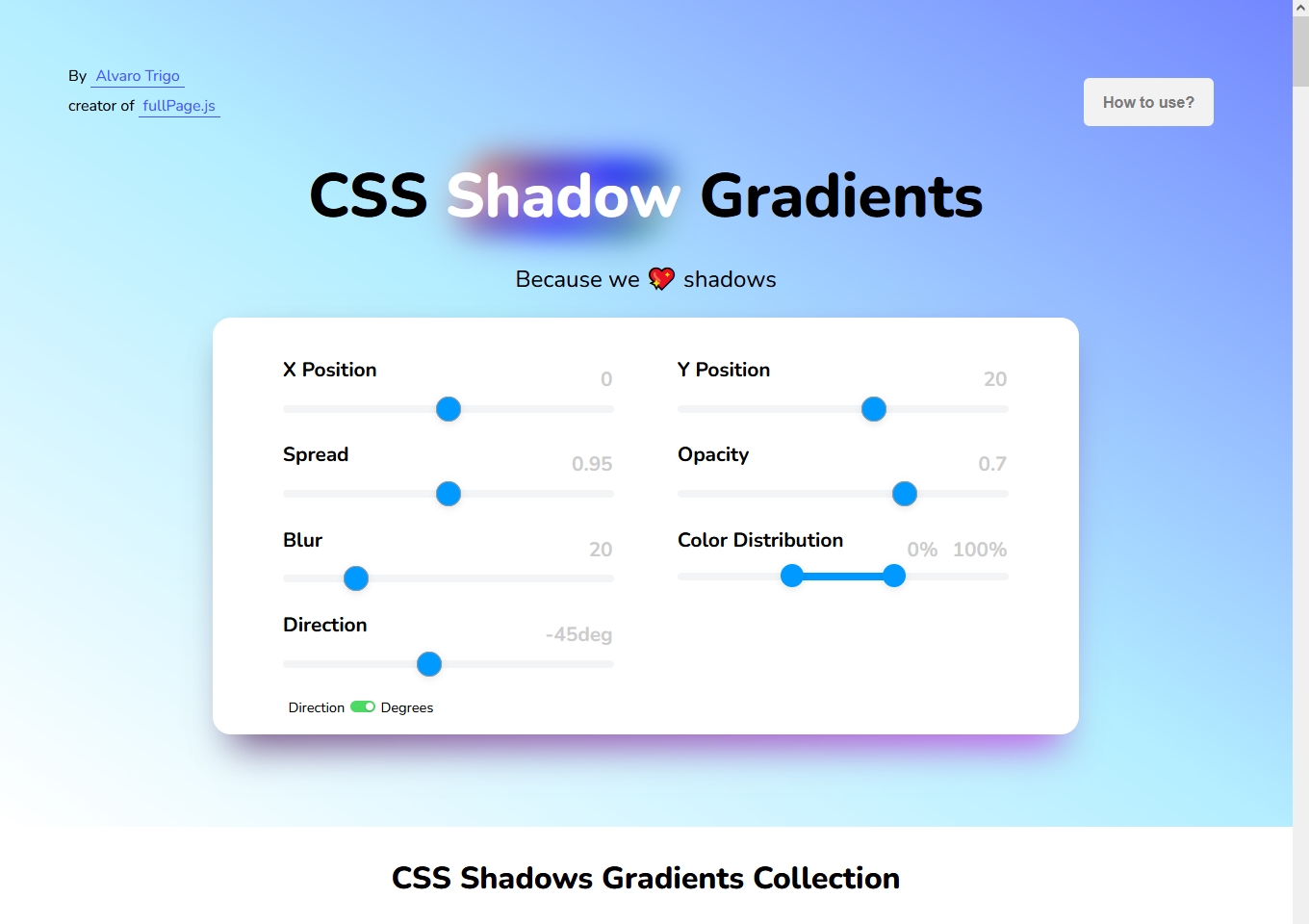 CSS Shadow Gradients（CSSシャドーグラデーション）